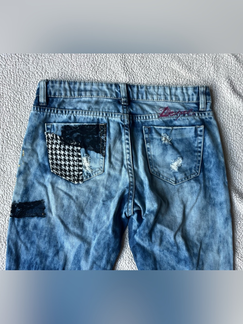 Desigual Mulato Patchwork Boyfriend Jeans Womens 6 - Picture 3 of 7